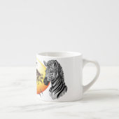 Zebra African Savanna Wild Animal Espresso Kop (Rechts)