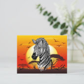 Zebra African Savanna Wild Animal Feestdagenkaart (Staand voorkant)