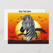 Zebra African Savanna Wild Animal Feestdagenkaart (Voorkant / Achterkant)