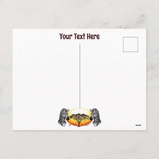 Zebra African Savanna Wild Animal Feestdagenkaart (Achterkant)