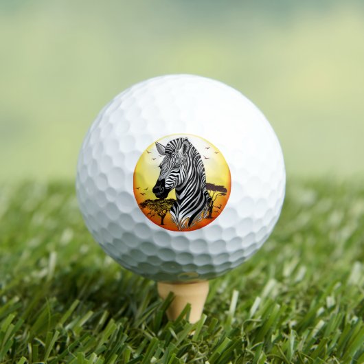Zebra African Savanna Wild Animal Golfballen (Insitu Shirt)