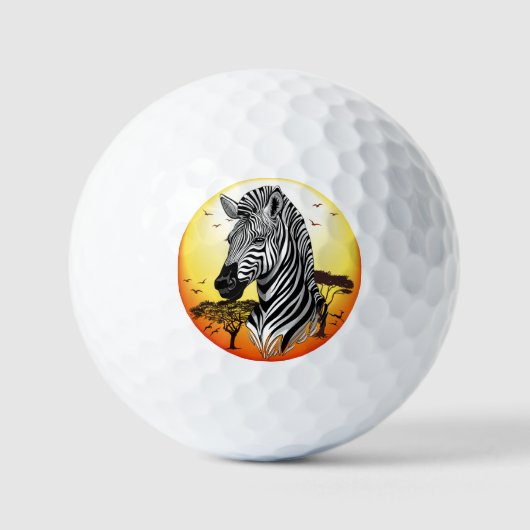 Zebra African Savanna Wild Animal Golfballen (Voorkant)