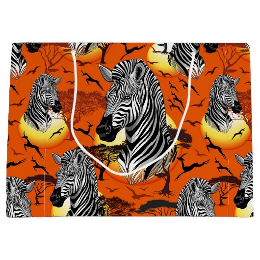 Zebra African Savanna Wild Animal Groot Cadeauzakje (Voorkant)