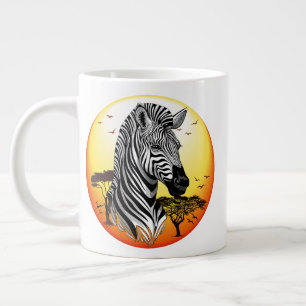 Zebra African Savanna Wild Animal Grote Koffiekop