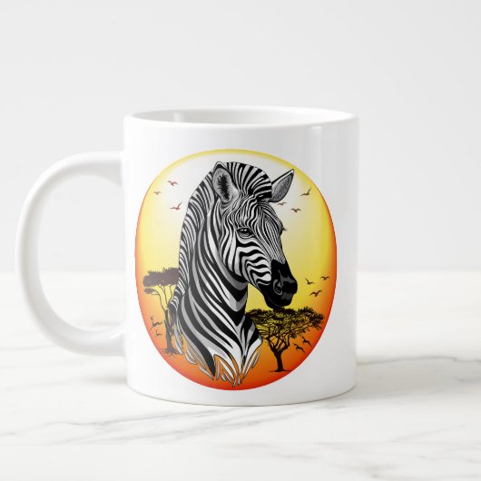 Zebra African Savanna Wild Animal Grote Koffiekop (Links)