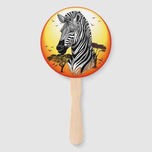 Zebra African Savanna Wild Animal Handwaaier (Voorkant)
