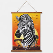 Zebra African Savanna Wild Animal Hangend Wandkleed (Voorkant)
