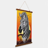 Zebra African Savanna Wild Animal Hangend Wandkleed (Gebogen)