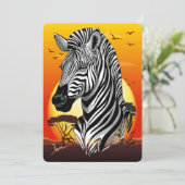 Zebra African Savanna Wild Animal Kaart (Staand voorkant)