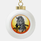 Zebra African Savanna Wild Animal Keramische Bal Ornament (Voorkant)