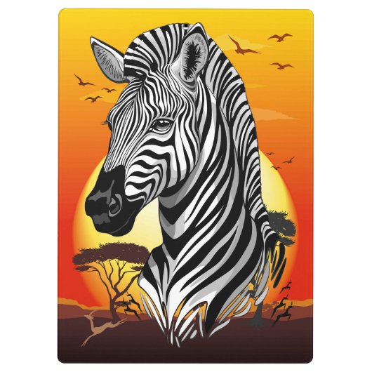 Zebra African Savanna Wild Animal Klembord (Achterkant)