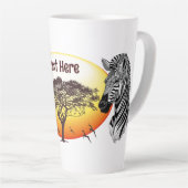 Zebra African Savanna Wild Animal Latte Mok (Rechterhoek)