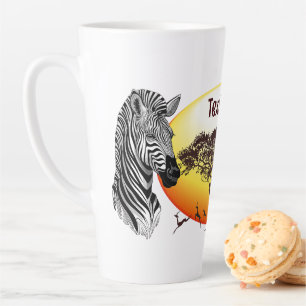 Zebra African Savanna Wild Animal Latte Mok