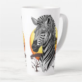 Zebra African Savanna Wild Animal Latte Mok (Rechterhoek)