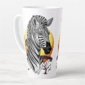 Zebra African Savanna Wild Animal Latte Mok (Linkerhoek)