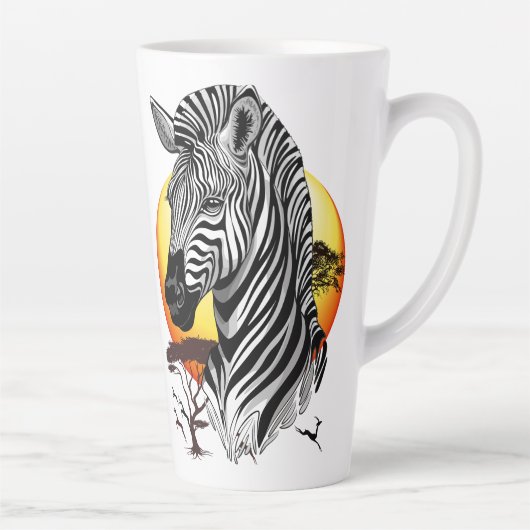 Zebra African Savanna Wild Animal Latte Mok (Rechts)