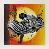 Zebra African Savanna Wild Animal Legpuzzel (Horizontaal)