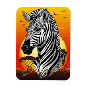 Zebra African Savanna Wild Animal Magneet