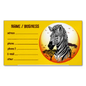 Zebra African Savanna Wild Animal Magnetisch Visitekaartje (Voorkant)