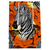 Zebra African Savanna Wild Animal Medium Cadeauzakje (Achterkant)