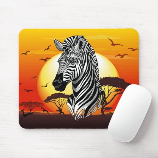 Zebra African Savanna Wild Animal Muismat (Met muis)