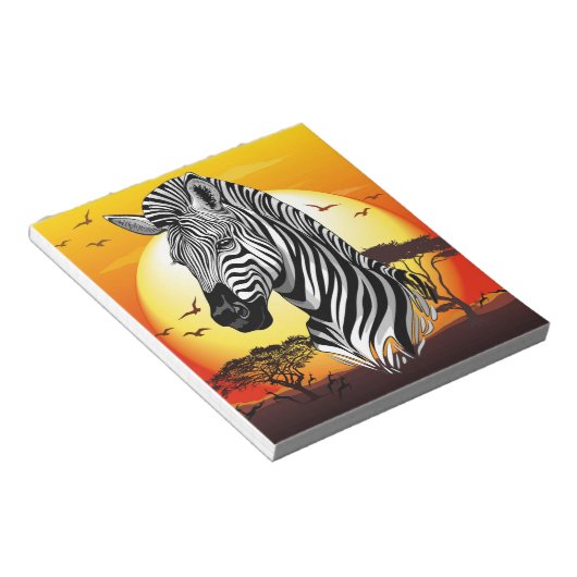 Zebra African Savanna Wild Animal Notitieblok (Schuin)