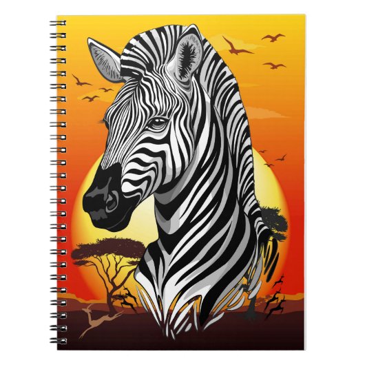 Zebra African Savanna Wild Animal Notitieboek (Voorkant)