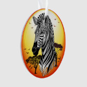 Zebra African Savanna Wild Animal Ornament (voorkant)
