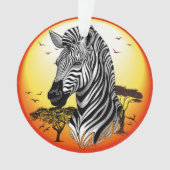 Zebra African Savanna Wild Animal Ornament (voorkant)