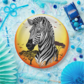 Zebra African Savanna Wild Animal Papieren Bordje (Feest)