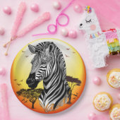 Zebra African Savanna Wild Animal Papieren Bordje (Feest)