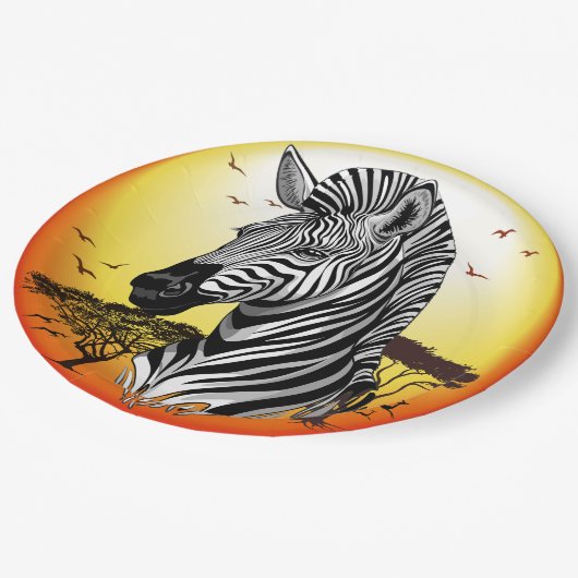 Zebra African Savanna Wild Animal Papieren Bordje (Gekanteld)