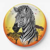 Zebra African Savanna Wild Animal Papieren Bordje (Voorkant)