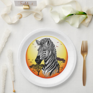 Zebra African Savanna Wild Animal Papieren Bordje