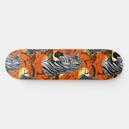 Zebra African Savanna Wild Animal Persoonlijk Skateboard (Horizontaal)