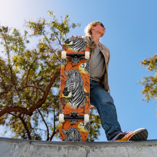 Zebra African Savanna Wild Animal Persoonlijk Skateboard (Buiten 1)