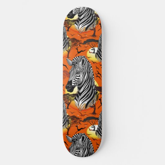 Zebra African Savanna Wild Animal Persoonlijk Skateboard (Voorkant)