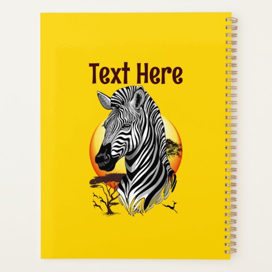 Zebra African Savanna Wild Animal Planner (Achterkant)