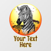 Zebra African Savanna Wild Animal Raamsticker (Vel)