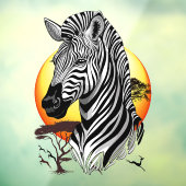 Zebra African Savanna Wild Animal Raamsticker (Vel 3)