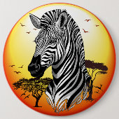 Zebra African Savanna Wild Animal Ronde Button 6,0 Cm (Voorkant)