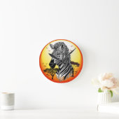 Zebra African Savanna Wild Animal Ronde Klok (Huis)