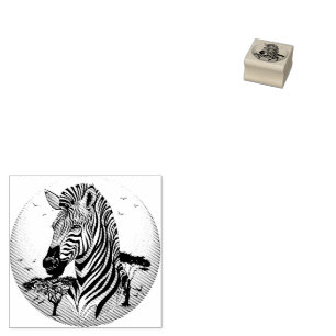 Zebra African Savanna Wild Animal Rubberstempel