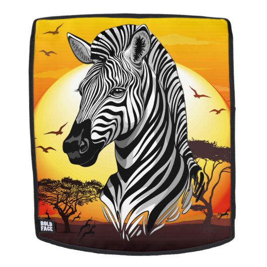 Zebra African Savanna Wild Animal Rugtassen (Verwijderbaar gezicht)