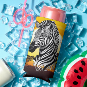Zebra African Savanna Wild Animal Seltzer Blikjeskoeler