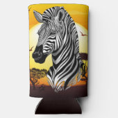 Zebra African Savanna Wild Animal Seltzer Blikjeskoeler (Achterkant)