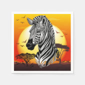 Zebra African Savanna Wild Animal Servet (Voorkant)