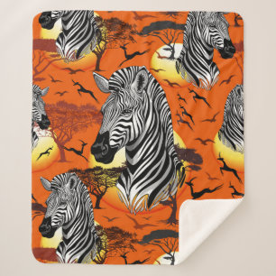Zebra African Savanna Wild Animal Sherpa Deken
