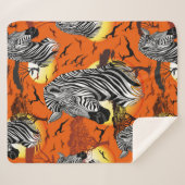 Zebra African Savanna Wild Animal Sherpa Deken (Voorkant (horizontaal))
