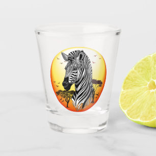 Zebra African Savanna Wild Animal Shot Glas